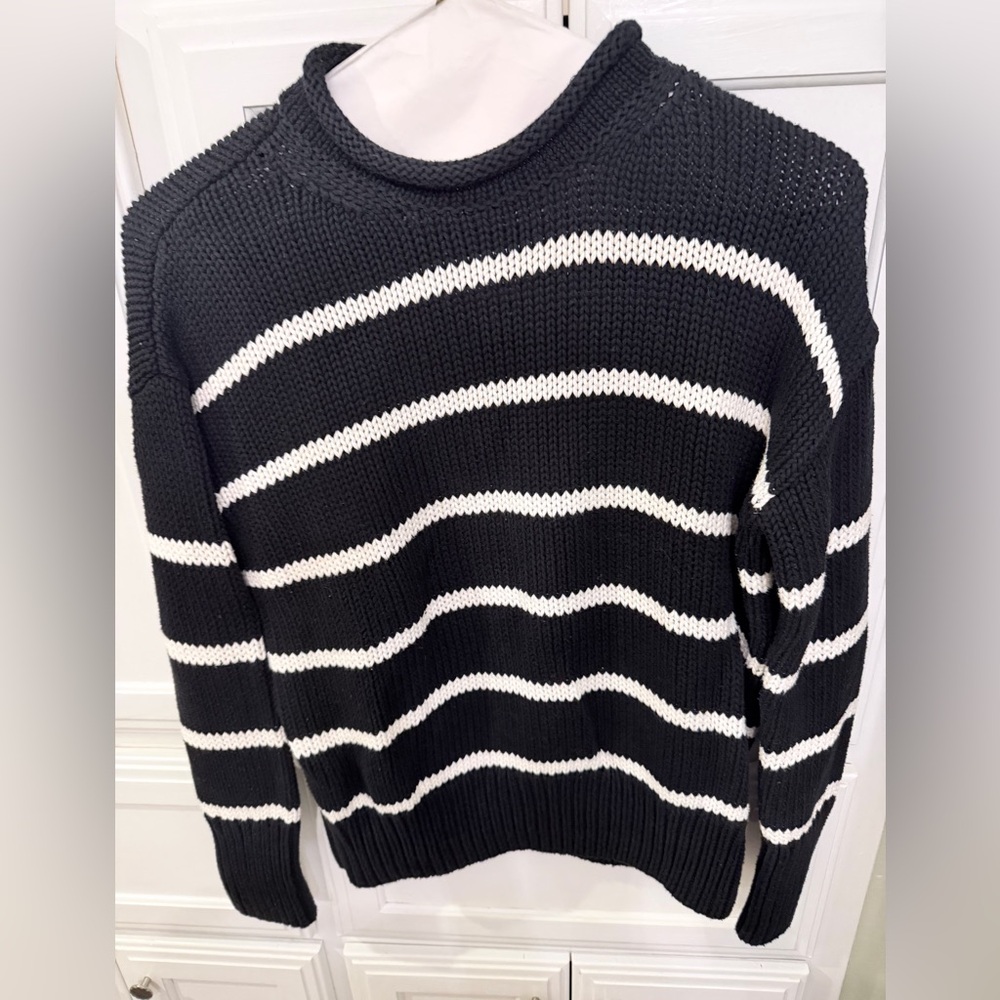 La Ligne Black and White Striped Sweater